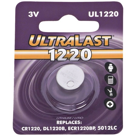 Ultralast Lithium Coin CR1220 Cell Battery UL1220